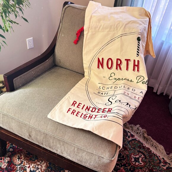 XXL Santa Sack Bag Express Delivery North Pole 39" x 29" Huge Reusable - Picture 8 of 9